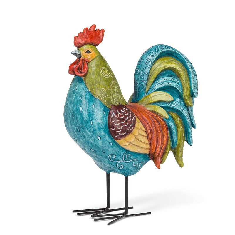 Abbott Collection 27-GALLO-220 Large Tall Colorful Rooster, Multi, 13.5"H
