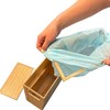 Bamboo Slim Trash Can with Lid, Waste Basket for Bathroom,