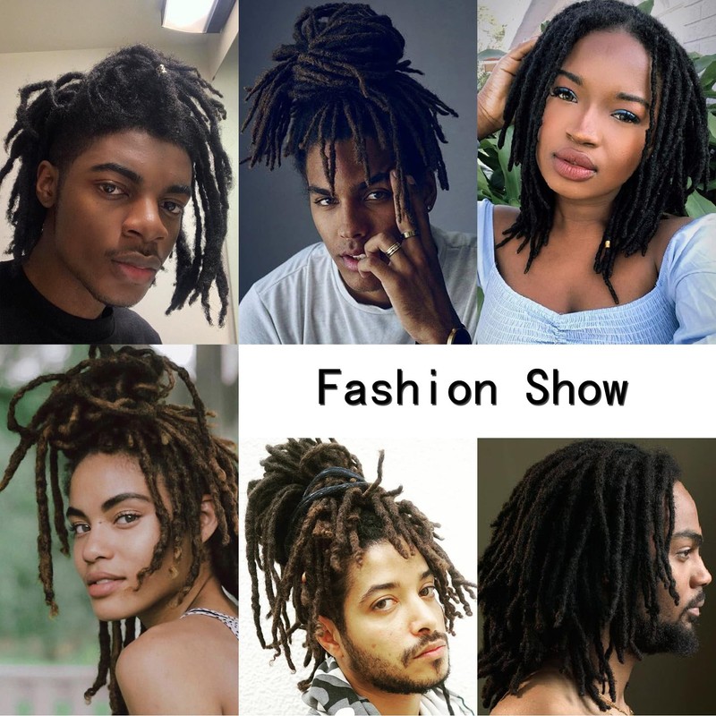 Dreadlock Extensions 12 Inch 30 Strands Human Hair Afro Kinky