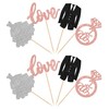 24 piezas de adornos para cupcakes para novios y novias