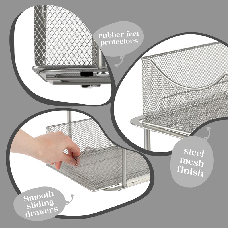Sorbus 2 Sets of 2 Tier Metal Under Sink Organizer