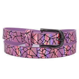 EANAGO Children's Belt Pink Crystal Chip for Children – Shimmering Children's Belt – Glitter Belt – Modern Belt for Girls from approx. 6-15 Years – Children's Belt, pink