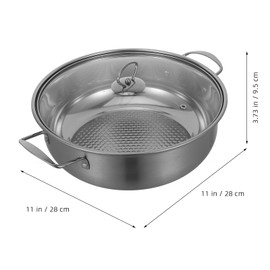 Stainless Steel Hot Pot Metal Shabu Shabu Pot Korean Ramen Cooker Stovetop Soup Stockpot Nonstick Cookware for All Stoves