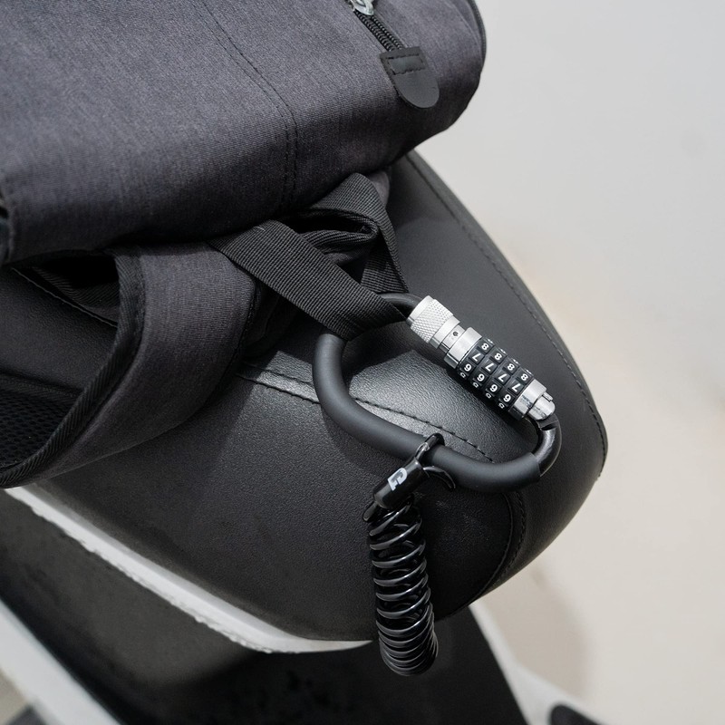 FD-MOTO Motorcycle Helmet D-Lock 4-Digit Security Bike Lock - Black,