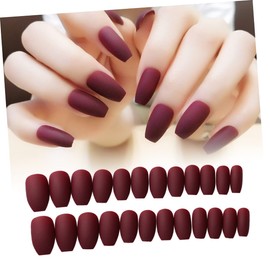 Beavorty Srub Fake Nails Solid Color Nail Stickers Easy Application for Unique Decorations