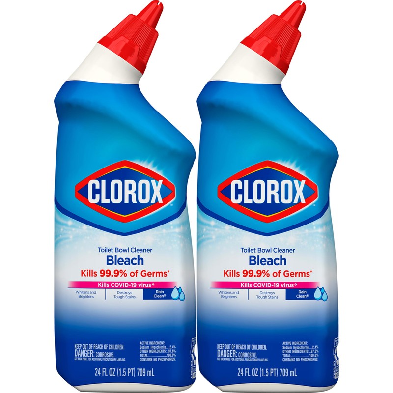 Clorox Toilet Bowl Cleaner Bleach, Rain Clean, 24 Fluid Ounces,