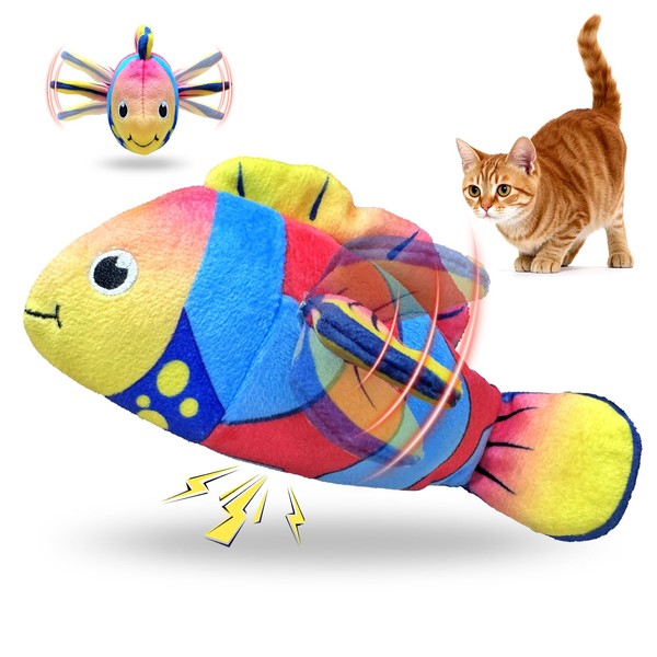 kachewlulu Cat Toys Flapping Fish with SilverVine and Catnip, Moving