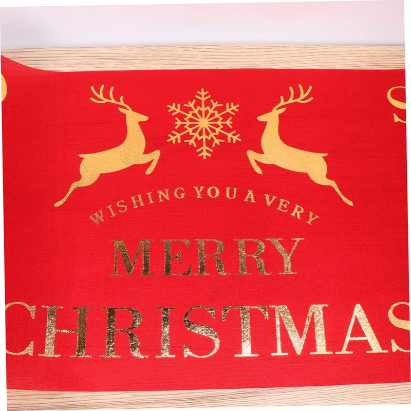 STOBOK Christmas Washable Fabric Tablecloth Festive Decorations for Party Home
