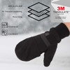 Zeltauto Men’s Thinsulate Gloves Convertible Fingerless Mitten Flap Cover Multipurpose