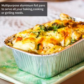 M P [Pack of 20] Aluminium Large Foil Trays 14 x 12 x 5 cm, Catering Trays, Takeaway Foil Food Containers for Cooking Food Storage BBQ, Baking Trays Perfect for Roasting Baking Broiling, Silver