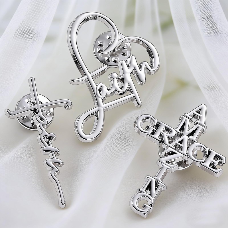3 Pieces Christian Brooch Pins, Jesus Enamel Pin for Clothes