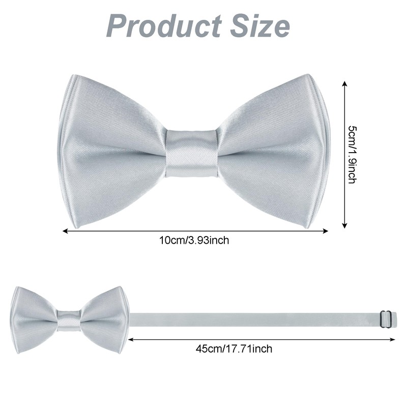 Bskifnn Kids Bow Tie Classic Solid Color Satin Bow Tie