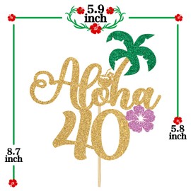 Decoración para tartas Aloha 40 Gold Glitter