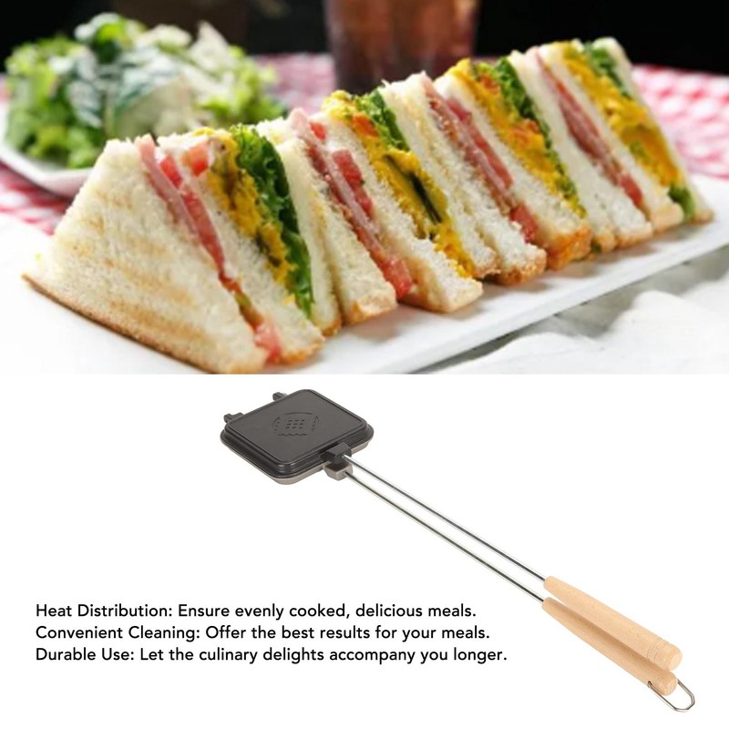 Sandwich Maker Pan Square Flip Grill Pan Press Double Sided