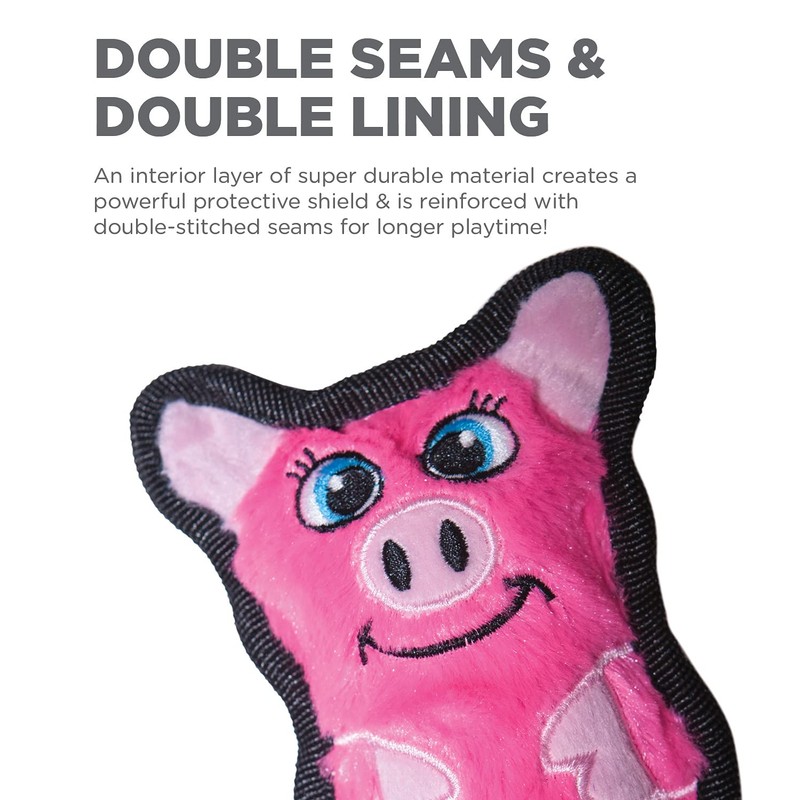 Outward Hound Invincibles Mini Pig Plush Dog Toy, XS