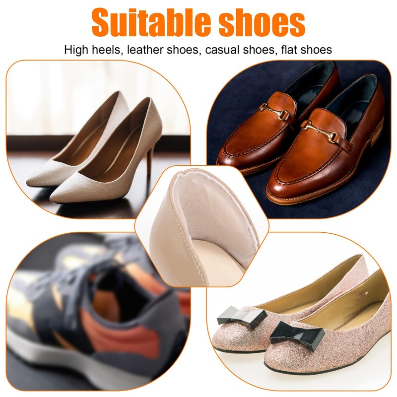 6 Pairs Sandal Strap Cushion Strips, Transparent Self-Adhesive Heel Liners
