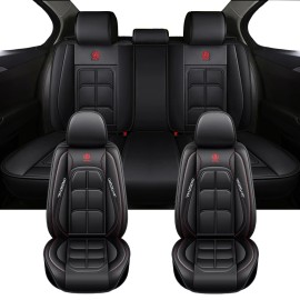 Xiangta High-quality Leather Anti-slip All-season Interior Accessories 5-Seat Waterproof Leather with Breathable Design for CarsSize: Universal Size, Color: Black