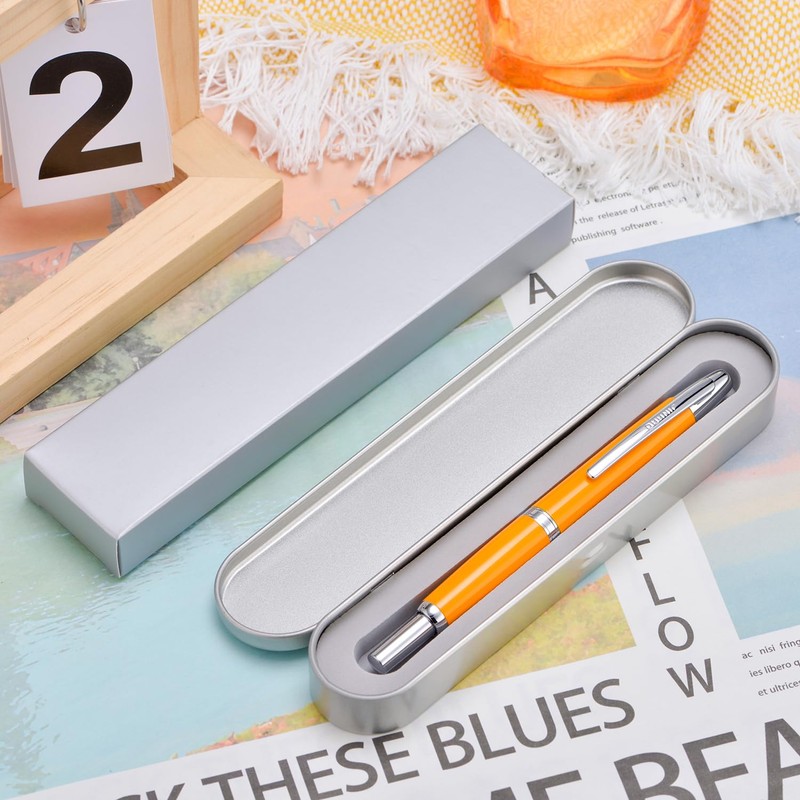 Jinhao 10 Capless Fountain Pen with Box, Orange Retractable Fine