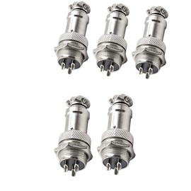 3 Pin Metal Male Female Panel Connectorplug 12mm GX12-3P Silver Aviation Plug - (5 Sets)