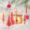 TOYANDONA 8pcs Bottle Brush Christmas Trees Pink Mini Christmas Trees