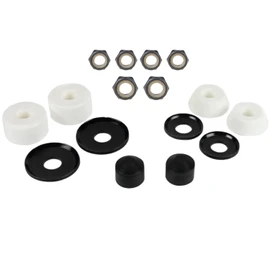Skateboard Bushings Washers Pivot Cups Nuts Truck Rebuild Kit for 2 Trucks (White)
