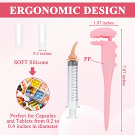 Cat Pill Shooter, Dog Pill Shooter, Ergonomic Design, Small and Portable, Easy to Clean, Reusable, Suitable for Cats and Dogs (Pink)