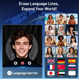 AI Translation Earbuds Real Time,120 Languages & Accents Translator Earbuds,Audifonos Traductores Inglés Español, Translator Device with APP for Travel Learning Business,iOS/Android Compatible-Black