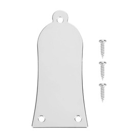 Alomejor Truss Rod Cover, 3 Holes Iron Truss Rod Cover, Bell-Shaped Truss Rod Cover with Screws for Bass Guitar Accessories (Silver)