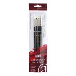 Art Advantage Brush Set White Nylon Acrylic