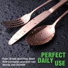 Copper/Rose Gold Silverware Set, OGORI 24-Piece Stainless Steel Flatware Set,