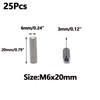 25pcs M6x20mm Stainless Steel Hex Socket Set Cap Point Grub
