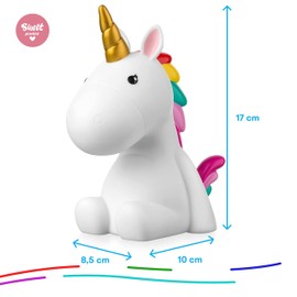 Sweet Ponies (5.4" x 3.7" x 6.7"; 9.2 oz Unicorn Candy LED Light Cute Gifts for Girls, Boys, kids - Battery Operated (1.6 W) Table, Desk & Beside Cute Lamp Both Color Changing & Wraped in Gift Package