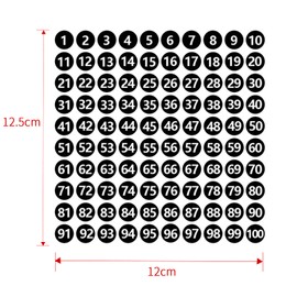 NAYAGOGO 10 Sheets Small Number Stickers, 10 Sets of 1-100 Round Numbers Stickers Waterproof Labels for Sorting, Organizing, Storage Boxes, Lockers, Office&School Supplies (Black, 0.4 Inch)