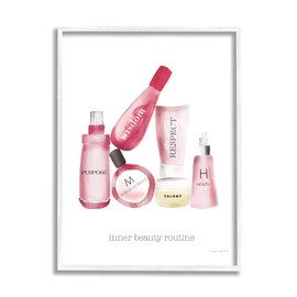 Stupell Industries Self-Esteem Motivational Phrases Fashion Cosmetics Inner Beauty Quote