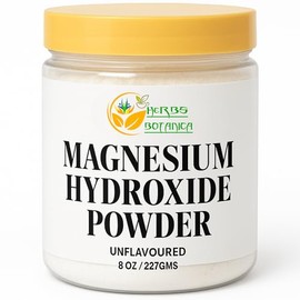 Herbs Botanica Polvo de hidrxido de magnesio de 8 oz. Magnesio en polvo fino para uso en bricolaje, desodorante, pasta de dientes y manualidades....  