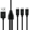 GELRHONR Short Micro USB Splitter Cable,3 in 1 USB 2.0