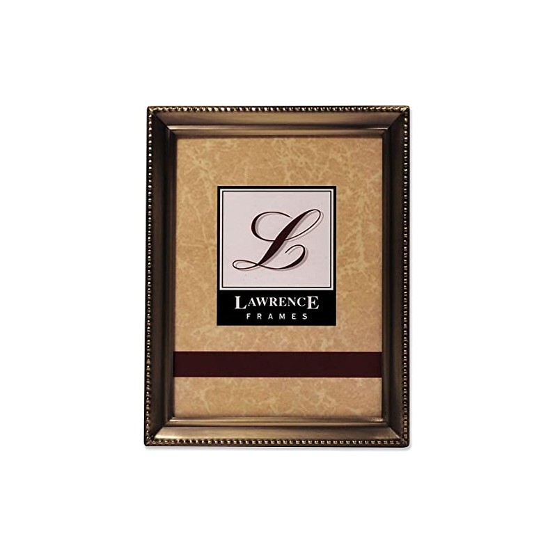 Lawrence Frames Bead Border Design, 3.5x5, Satin Gold