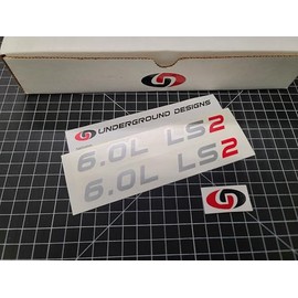 LSX Stroker Decals (2-Pack) Racing Engine Hood Fender Stickers 5.7L LS1 6.0L LS2 6.2L LS3 7.0L LS7 370 383 402 408 416 418 427 Strokers Select Color (6.0L LS2, Silver & Red)