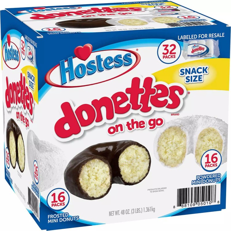 Hostess Mini Powered Donettes and Frosted Chocolate Mini Donettes 32