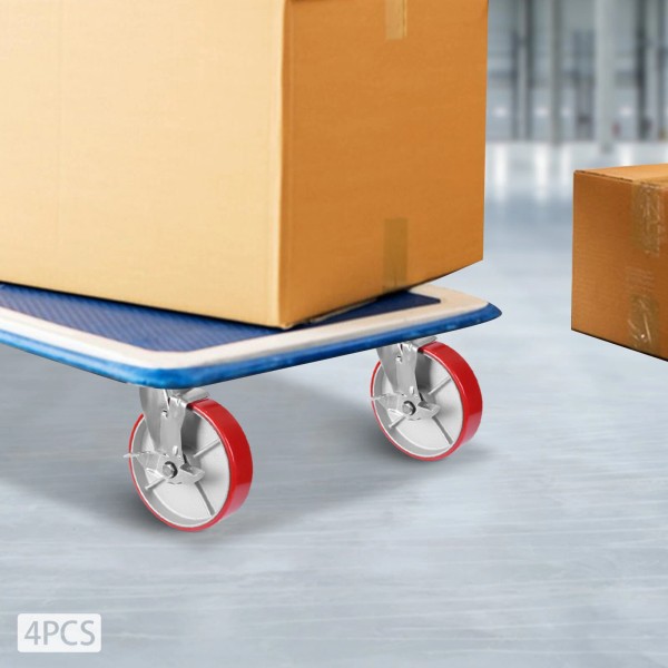 Unbranded 8 Inch Industrial Casters Set of 4 Heavy Duty