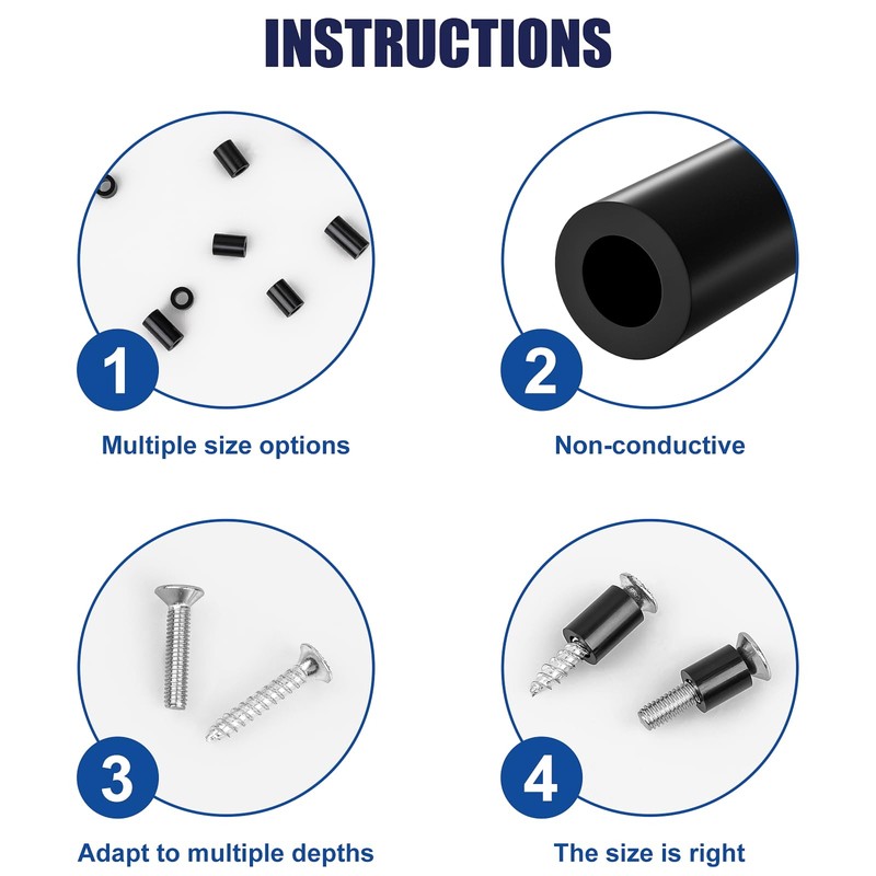 345 Pcs Black Nylon Electrical Outlet Spacers Kit - Non-Threaded