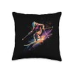 Freestyle Skier Watercolor Vector Throw Pillow