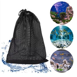 KEMANI Lots 2 Pcs 12.2" x 16.1" Pump Barrier Bag, Pond Pump Filter Bag, Black Media Bag Mesh Pump Bag for Outdoor Fountain Water Ponds Filters