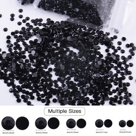 RODAKY 3000Pcs Resin Rhinestones，4MM Black Round Flatback Jelly Rhinestones for Crafts DIY Crystal Gems Shiny Diamond for Nails Design Rhinestones Bulk Tumblers Face Makeup Clothes Shoes