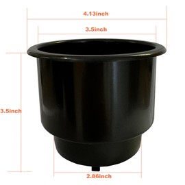Boat Cup Holders for Drinks,Black 4pcs Recessed Drop in Plastic Cup Drink Can Holder with Drain for Boat Car Marine Rv (4)