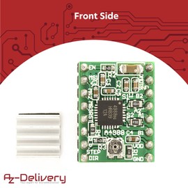 AZDelivery ⭐⭐⭐⭐⭐ Set of 3 A4988 Dmos Stepper Motor Driver Reprap Ramps Arduino Complete with Headers and Heatsink 1x A4988