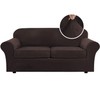 H.VERSAILTEX Real Velvet Plush 3 Piece Stretch Sofa Covers Couch