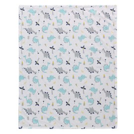 LAT LEE AND TOWN Baby Blanket For Newborn, Soft Fleece Baby Blanket with Dotted Backing, Baby Pram Blankets Baby Throw Blanket for Boys Girls Toddlers (Dinosaur)