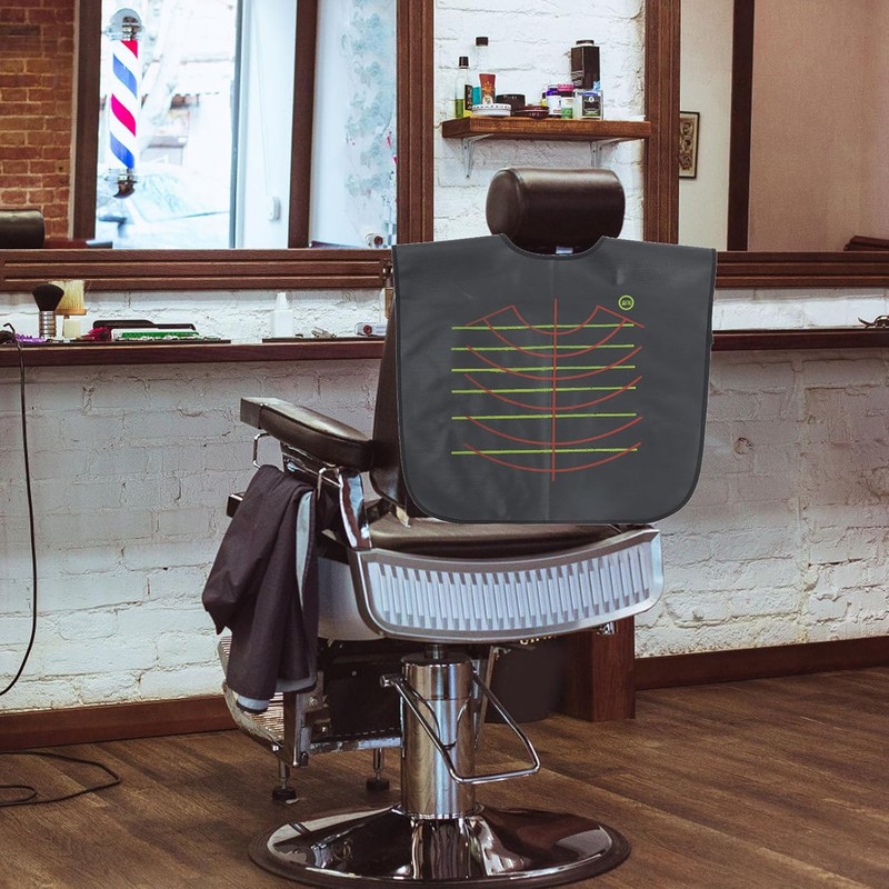 Capa de Peluquería Negra de Goma para Salón Profesional Ligera,