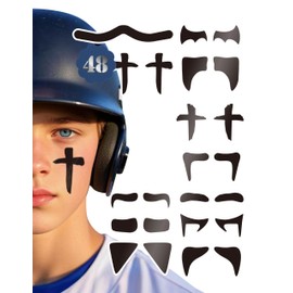 48 Pairs Eye Black Stickers, Sports Eye Strips Baseball Football Softball Face Eyeblack Stickers for Sport Game Day Themed Birthday Party Supplies (Mixed5)